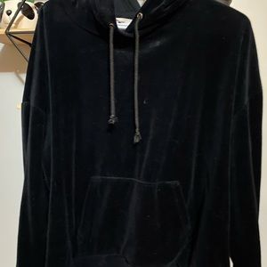 Black velour hoodie